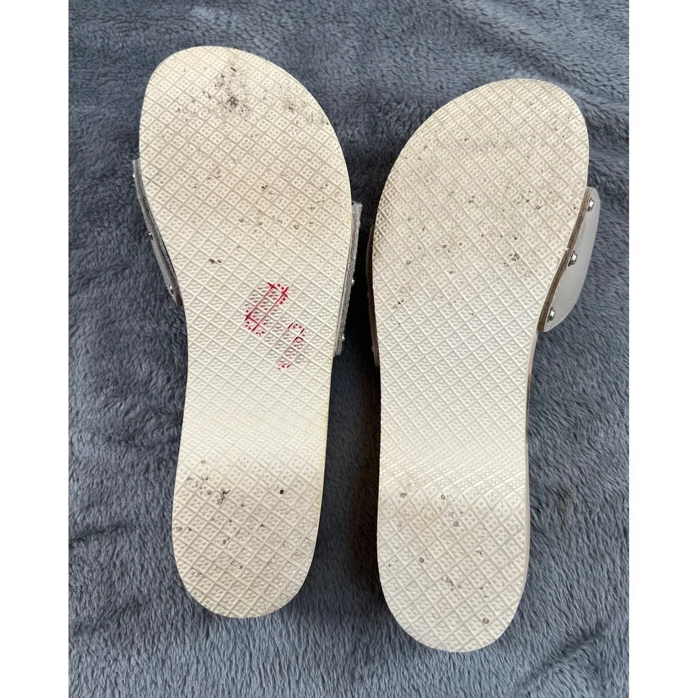 Vintage Dr Scholl's Wooden Original Exercise Sandals 7 Beige Austria